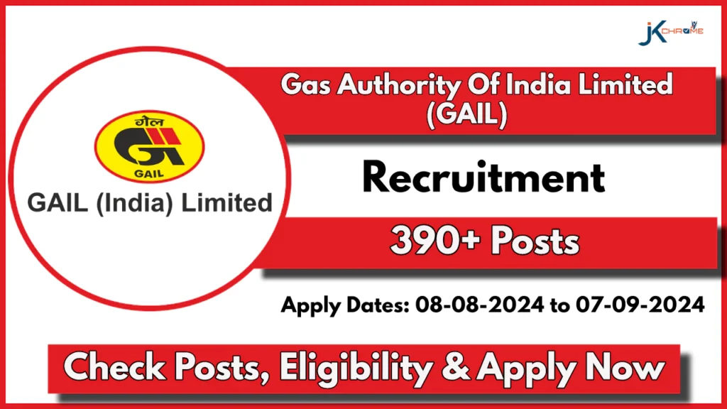 Gas Authority Of India Limited Recruitment 2024 Notification Out for 391 Vacancies: Check post Names, Eligibility and Apply Online Now