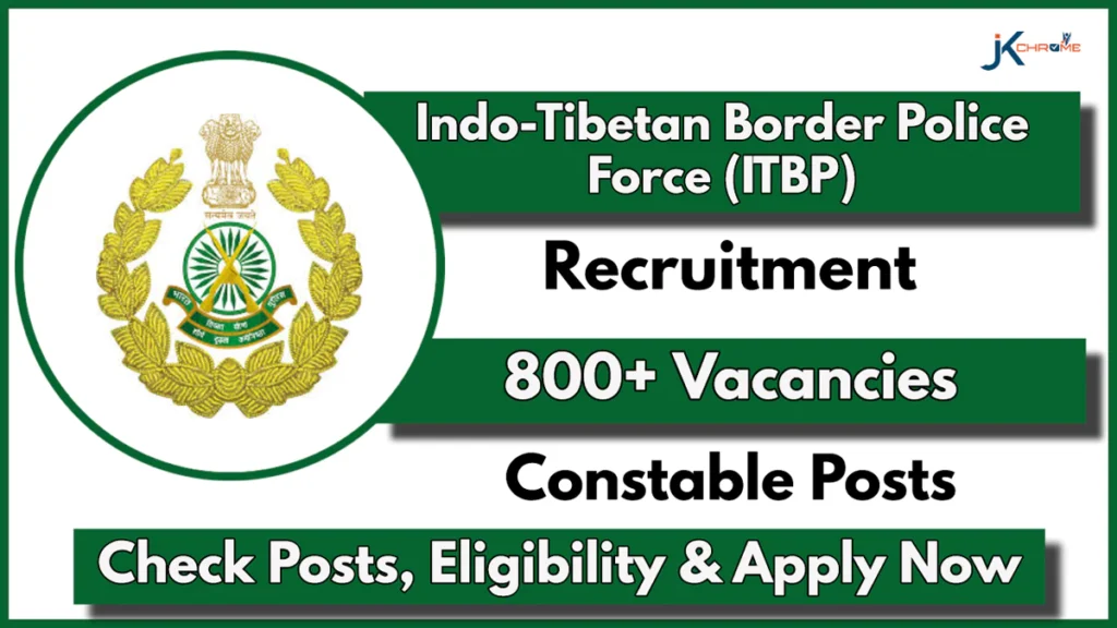 ITBP Constable (Kitchen Services) Post, 819 Vacancies Out; Check Notification Pdf