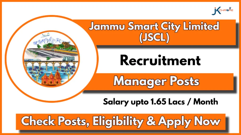 Jammu Smart City Manager Recruitment 2024: Check Post Names, Qualification, Application Process and Other details