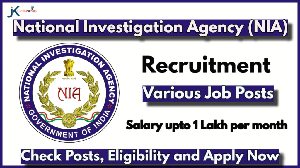 NIA Recruitment 2024 Notification Out, Check Vacancy Details