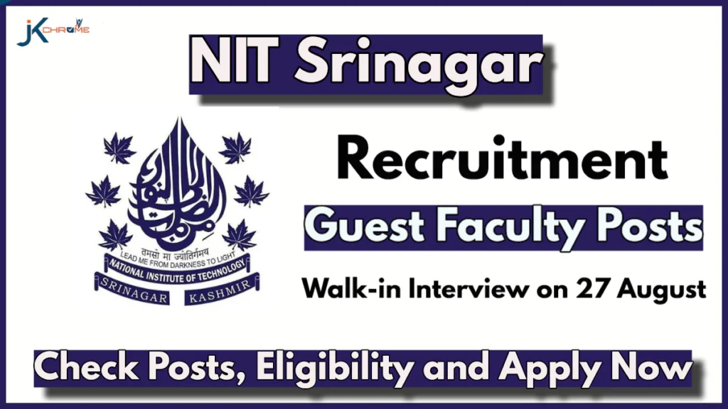 NIT Srinagar Guest Faculty Recruitment 2024 in Department of Mathematics