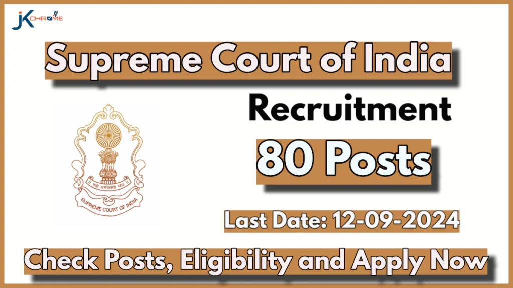 Supreme Court of India Recruitment 2024: Apply Link Available Here