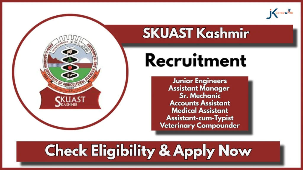 SKUAST Kashmir 42 Non-Teaching Staff Vacancies; Application Process Reopens