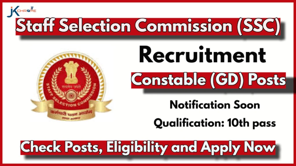 SSC Constable GD 2025 Notification, Check Details