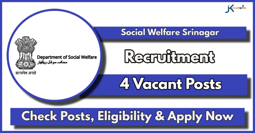 Social Welfare Srinagar Recruitment 2024: Hiring Staff for One Stop Centre for Women