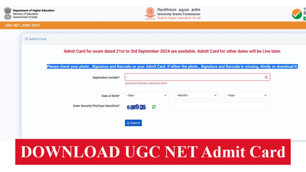 UGC NET Admit Card 2024 Out for Exams till Sep 3 at ugcnet.nta.ac.in, Download Now