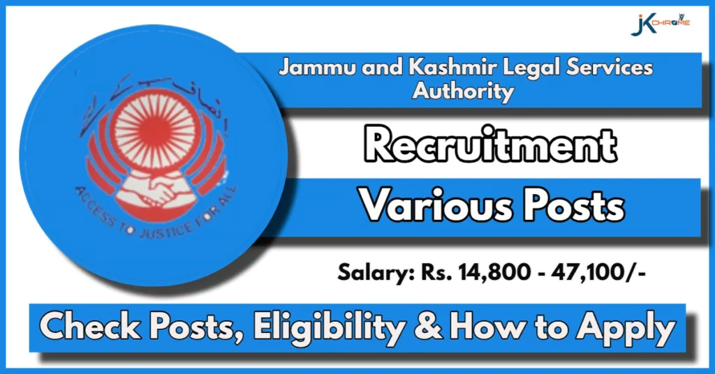 Jammu and Kashmir Legal Services Authority Recruitment 2024: Apply Now for Class 4th Posts, Monthly Salary upto 47100