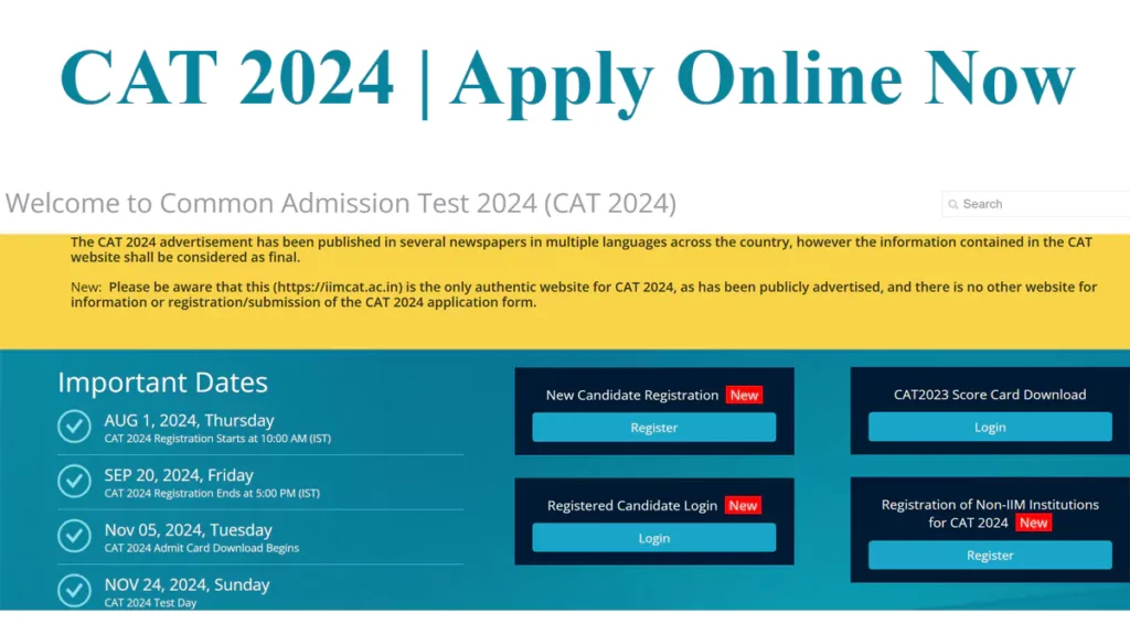 CAT 2024 Registration Date Extended till September 20, Apply at iimcat.ac.in