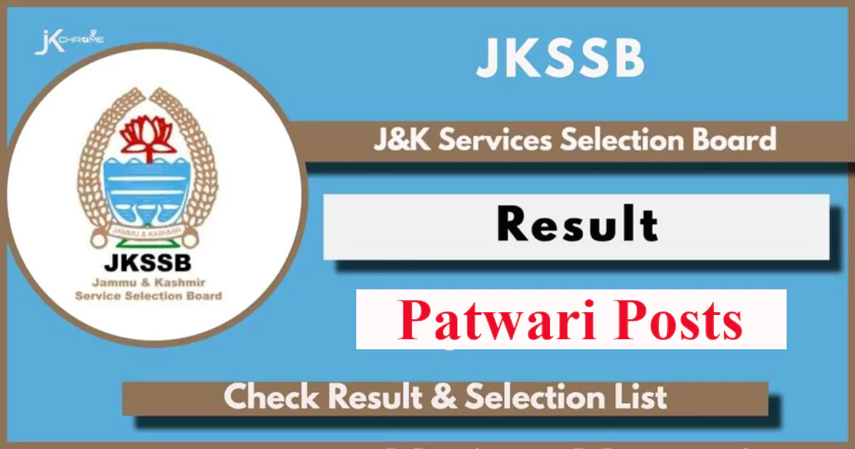 JKSSB Patwari Result Declared, Check Score Sheet Now