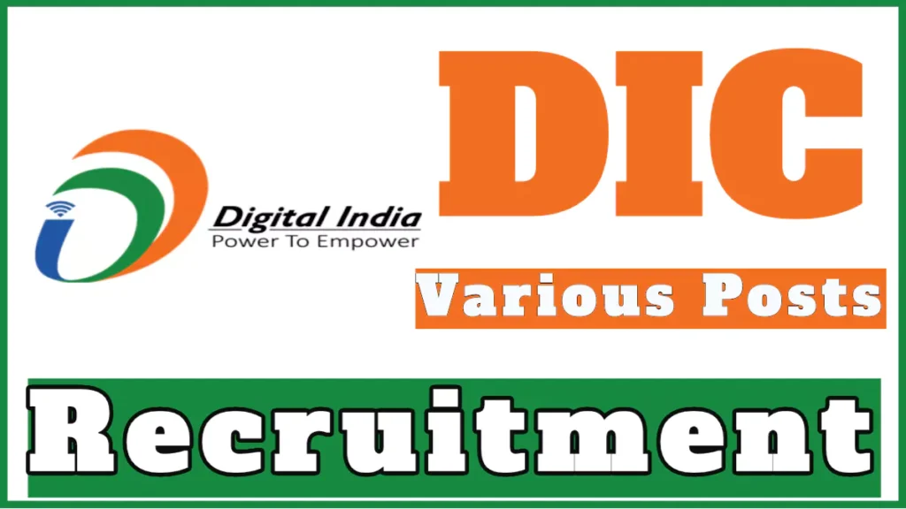 DIC Recruitment 2024 for various Vacancies for NHAI Datalake 3.0 project