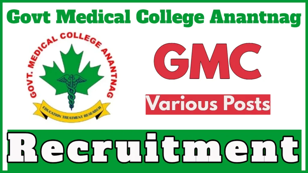 GMC Anantnag Recruitment 2024 Notification, Check Vacancies Now