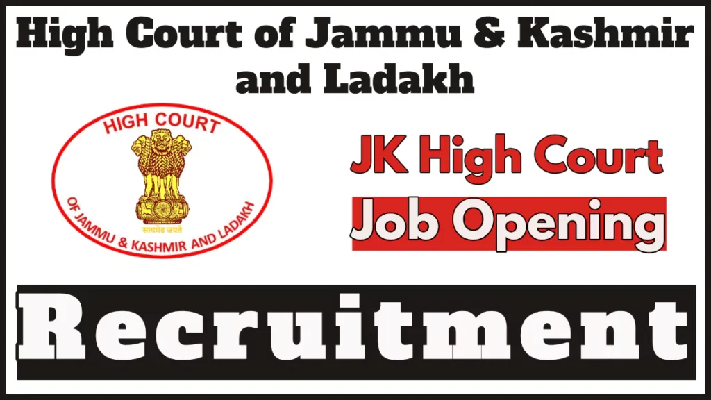 JK High Court Recruitment 2024, Apply Online Now for System Officer Vacancy