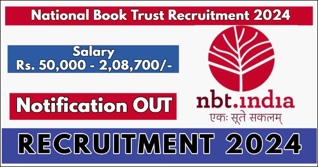 NBT Recruitment 2024; Apply Now for Video Editor and Editor Posts