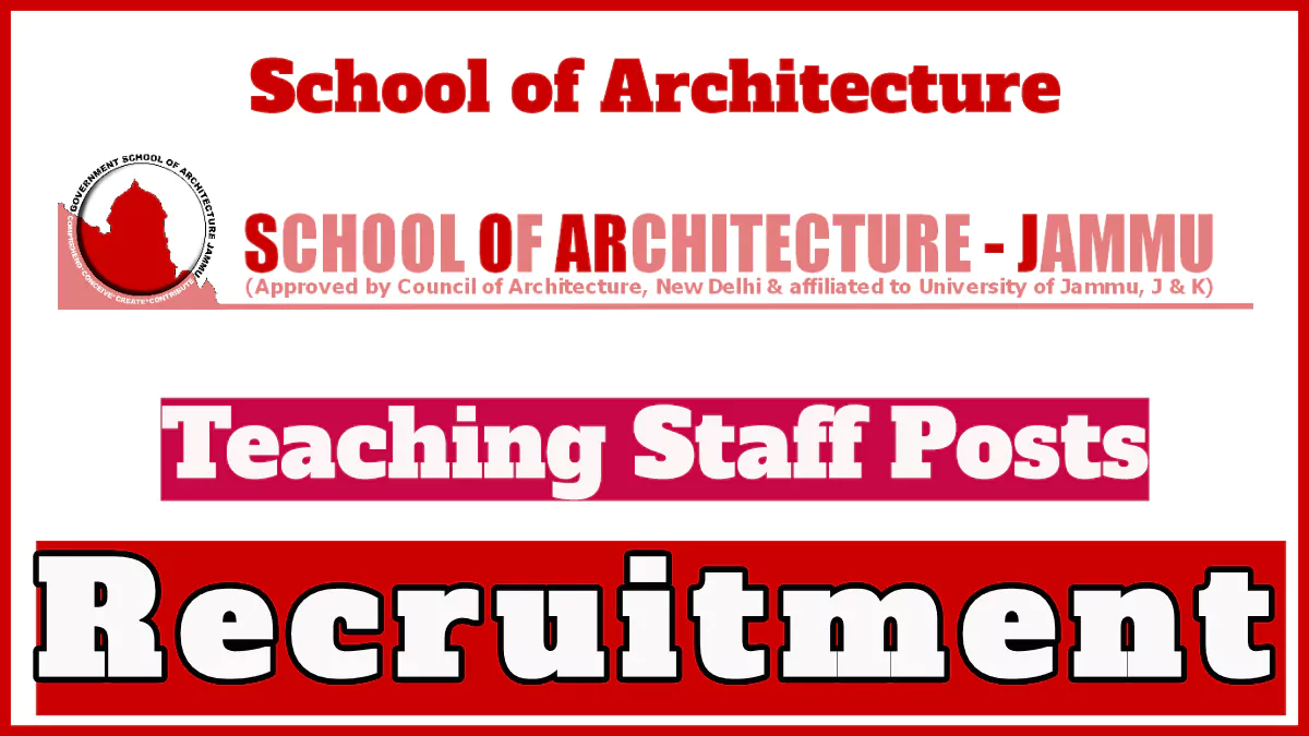 School of Architecture Jammu Assistant Professor Recruitment 2024