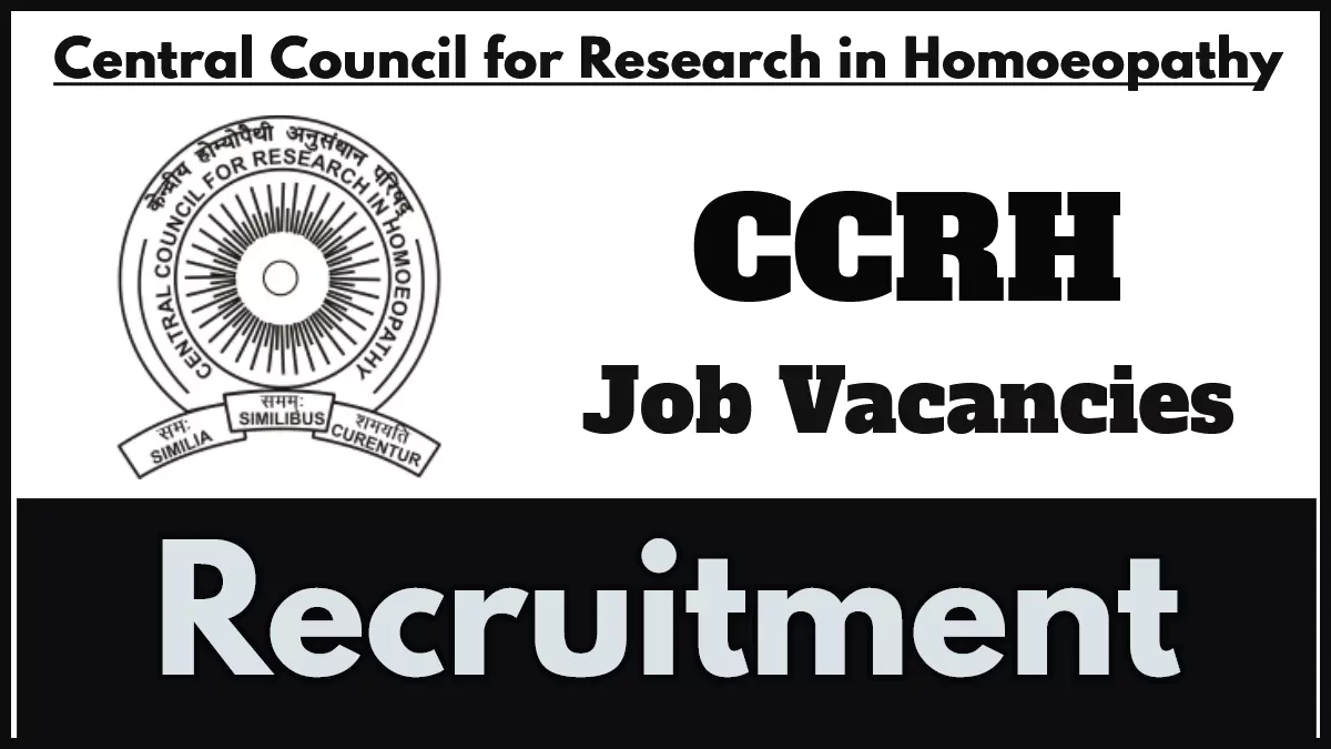 CCRH Recruitment 2024, Walk-In Interview for SRF and Clinical Psychologist