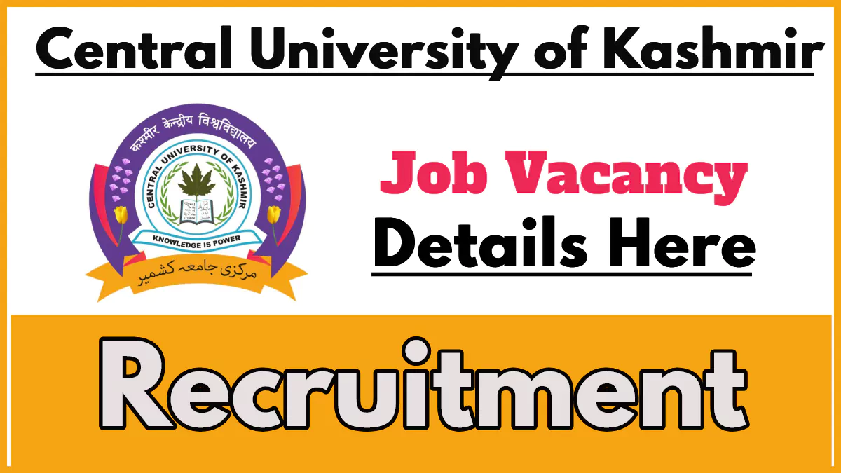 Central University Kashmir JRF Recruitment Notification, Check Eligibility Now