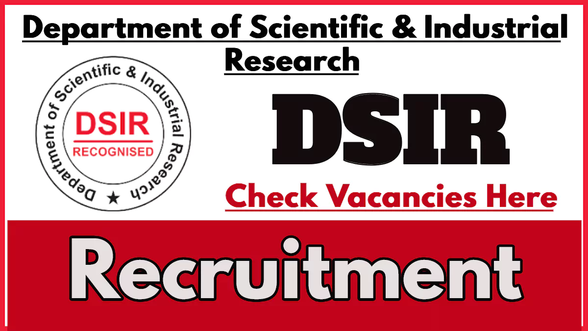 DSIR Recruitment 2024, Apply for Junior Technical Assistant Positions