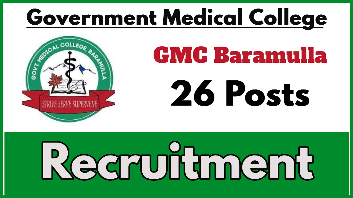 GMC Baramulla Recruitment 2024, Apply for Senior Resident/Registrar Posts