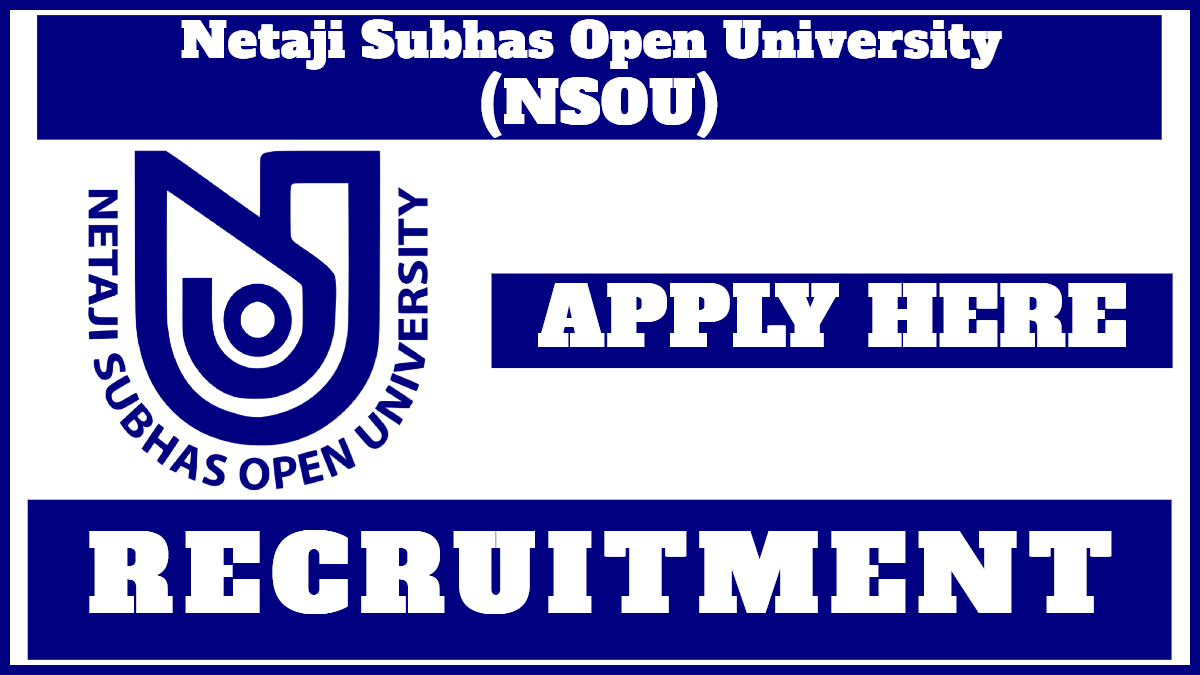 NSOU Recruitment 2024, Apply Now for Project Assistant Post