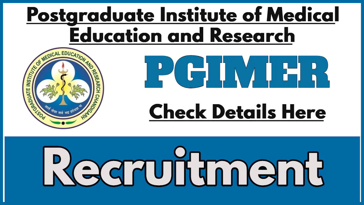 PGIMER Recruitment 2024, Apply Now for Senior Demonstrator Positions