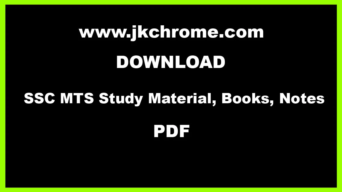 SSC MTS Study Material PDF | Books, Notes for Exam Preparation