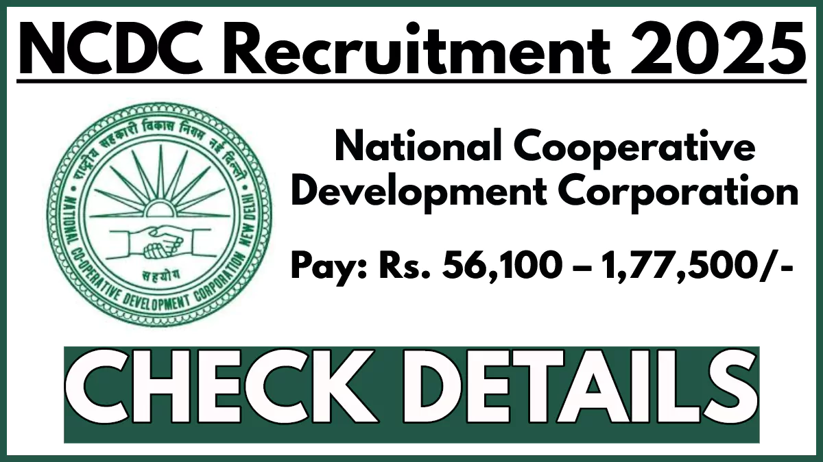 NCDC Recruitment 2025 Notification, Apply for Assistant Director Posts