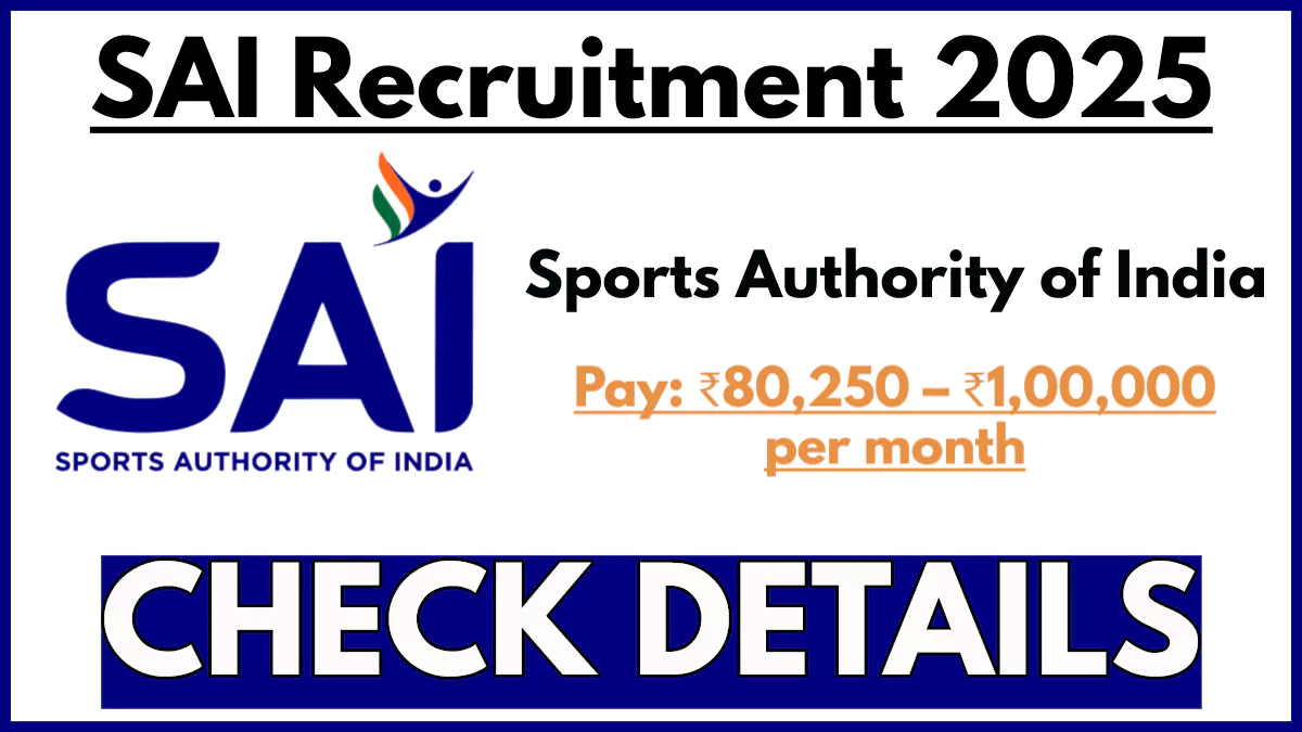 SAI Recruitment 2025 Notification, Apply for Senior Estimator and Quantity Surveyor Posts