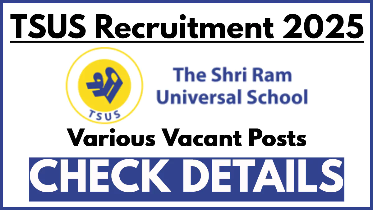 Job Vacancies at The Shri Ram Universal School Samba for 2025-2026