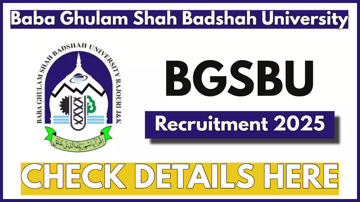 BGSBU Recruitment 2025 Notification, Apply for Junior Research Assistant (JRA) Post