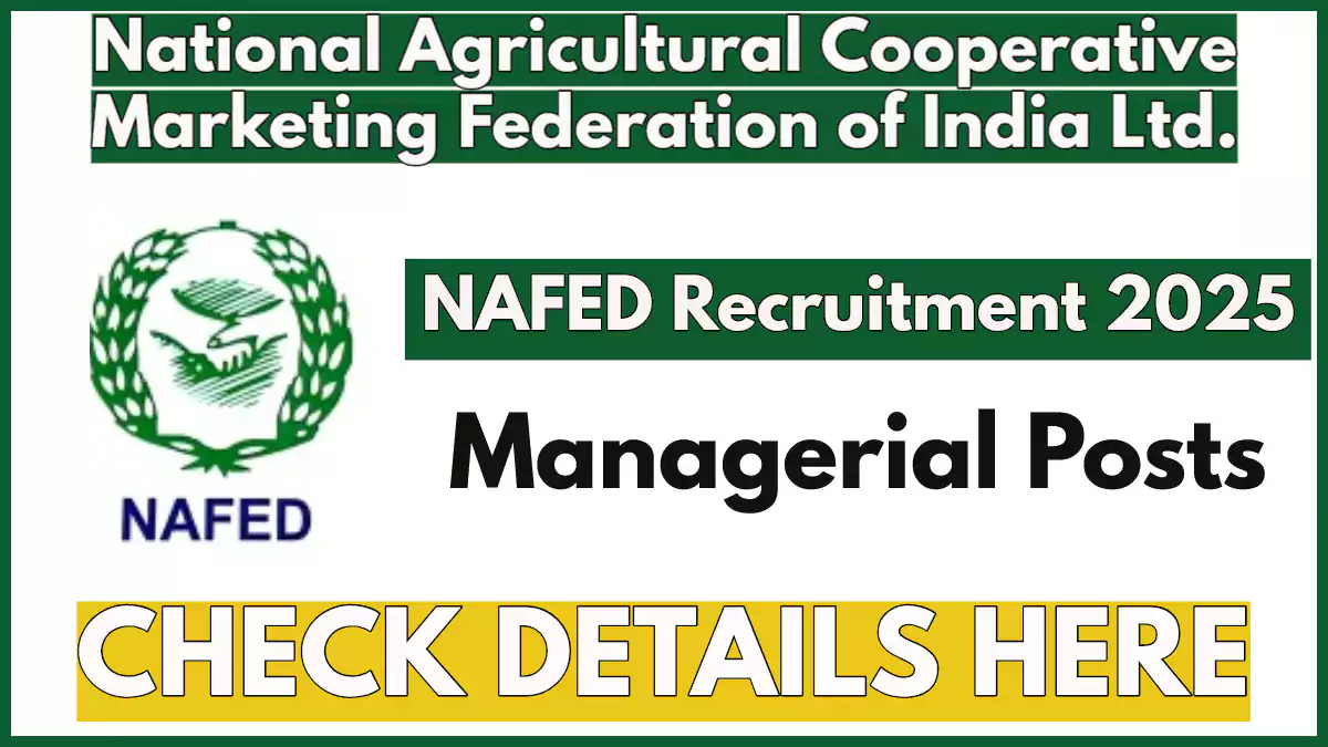 NAFED Recruitment 2025, General Managers & Manager Posts – Apply Within 45 Days