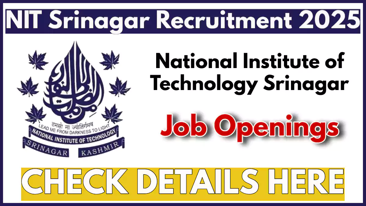 NIT Srinagar Recruitment 2025 Notification in Department of Humanities, Social Sciences & Management