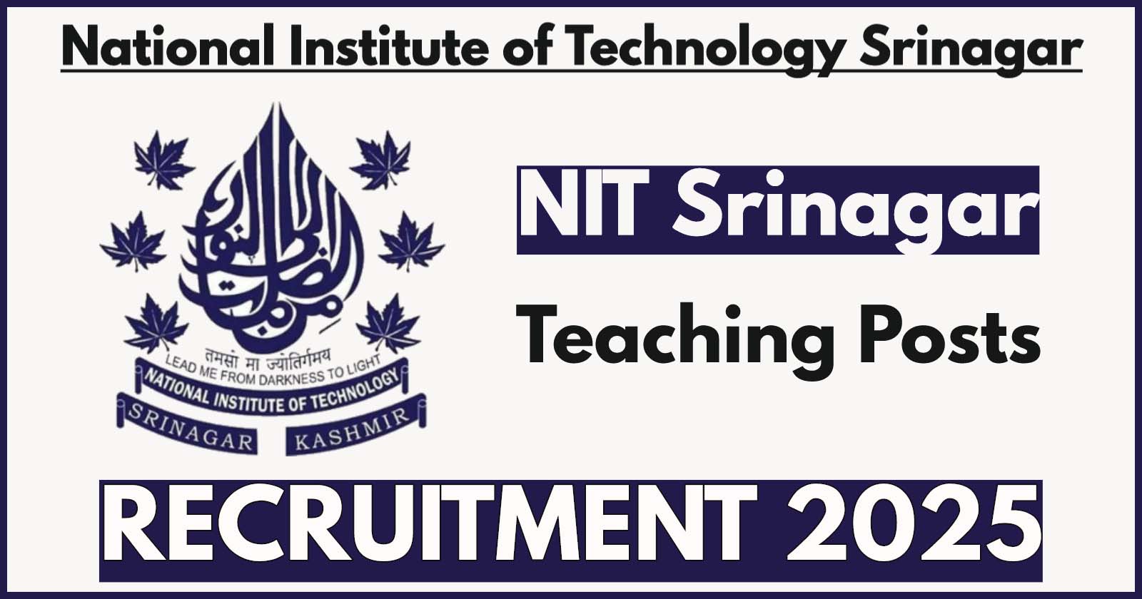 NIT Srinagar Temporary Faculty Recruitment 2025 – Mathematics Department