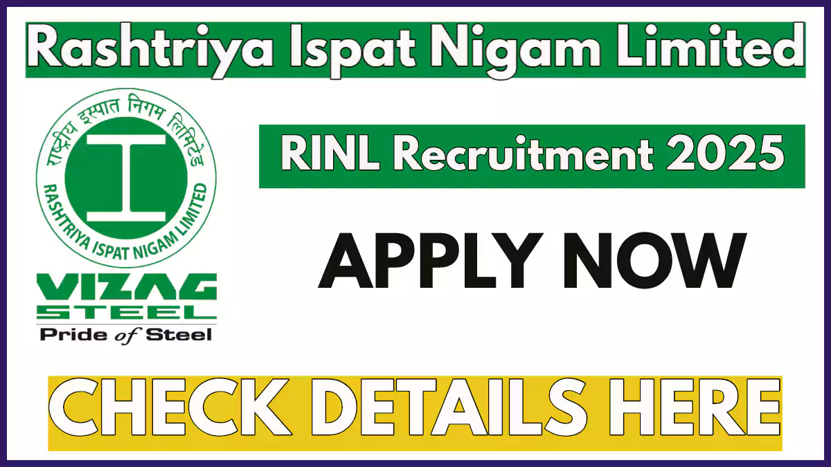 RINL Recruitment 2025 Notification, Apply for Visiting Specialist Posts