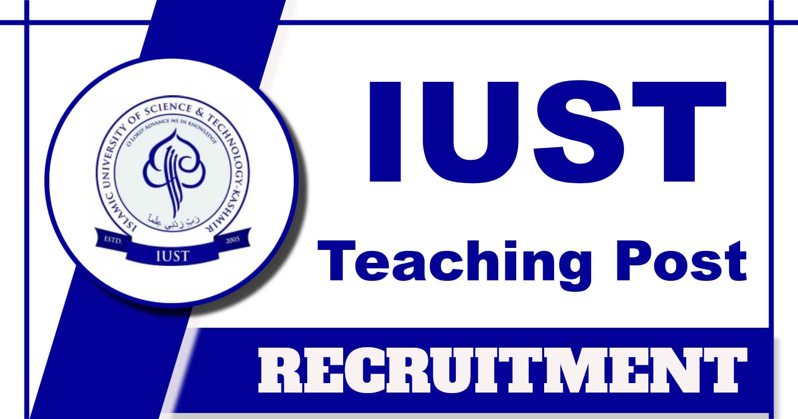 IUST Professor Recruitment 2025 Notification, Vacancy in Department of Education