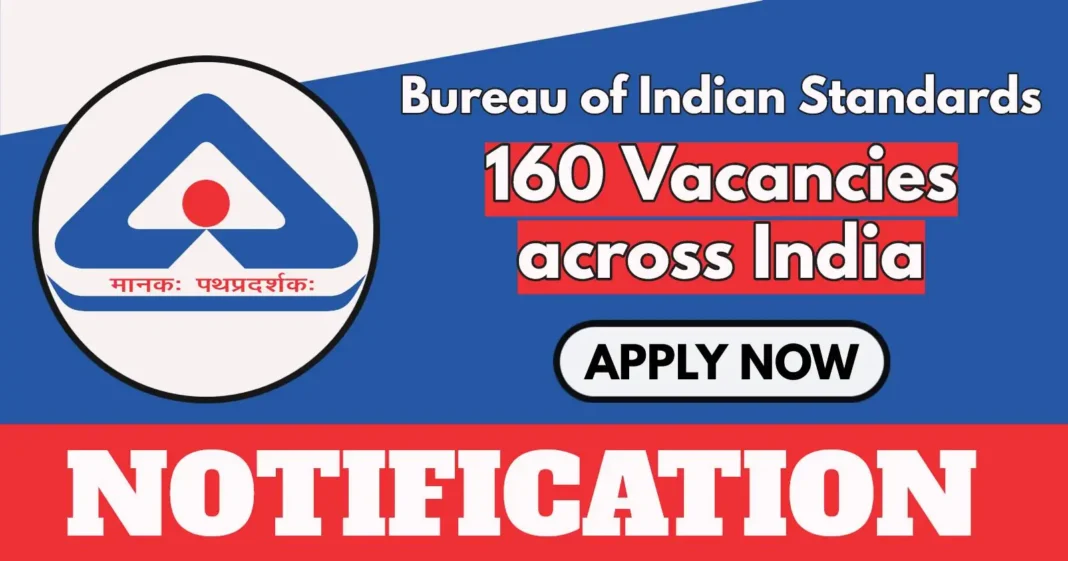 BIS announces 160 Vacancies Across India, Monthly Salary 75,000, Online Application Process begins