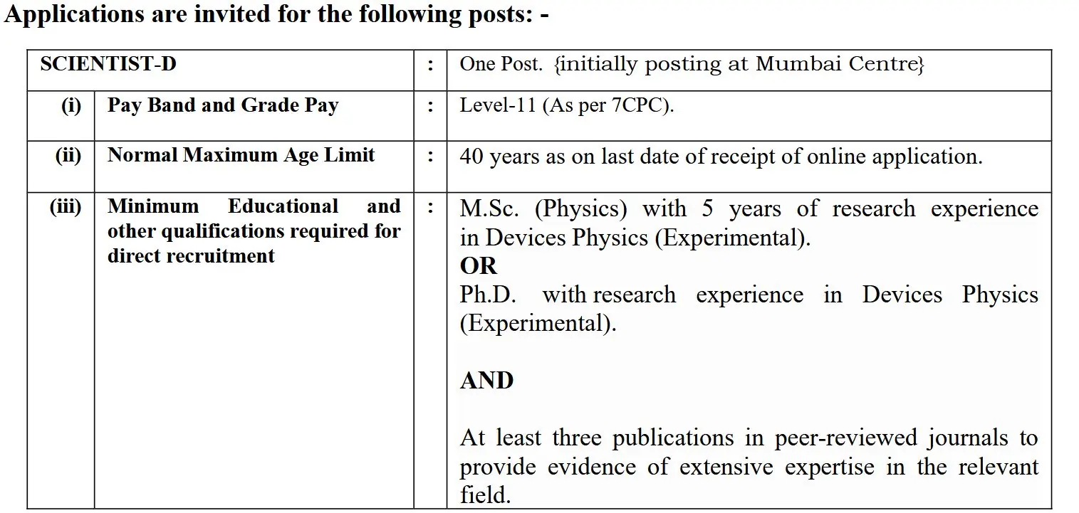UGC-DAE Consortium for Scientific Research Notification Out for Scientist-D Post – Apply by 2 May UGC-DAE Consortium for Scientific Research Notification Out for Scientist-D Post – Apply by 2 May