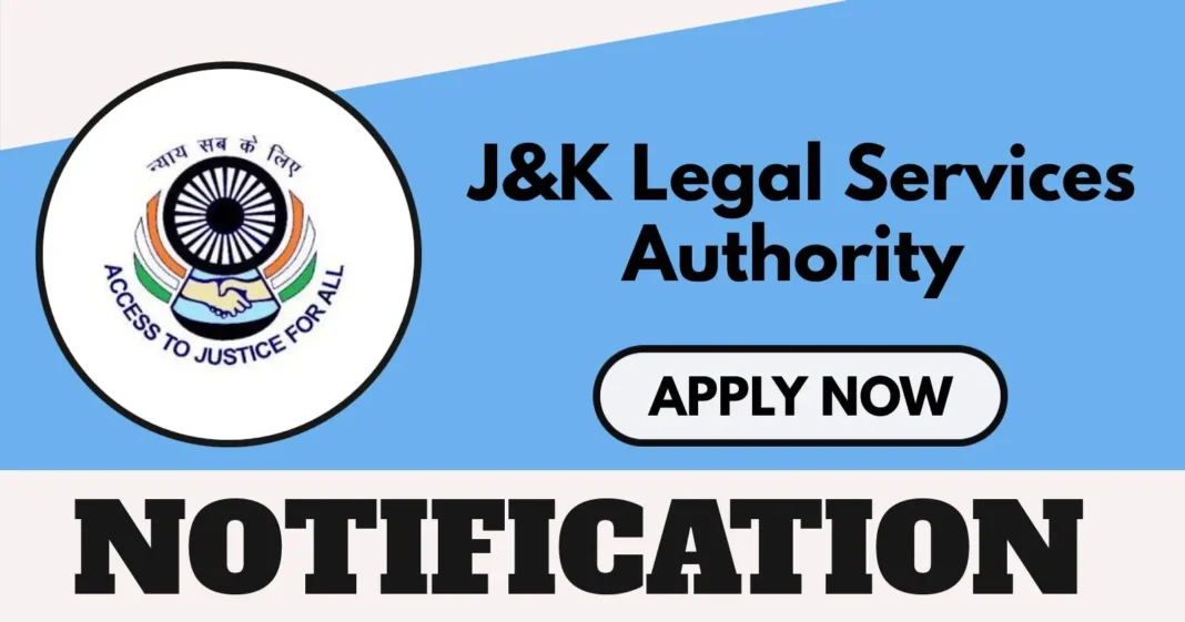 J&K Legal Services Authority 2025 Notification Out for Technical Support Posts – Apply by 16 April