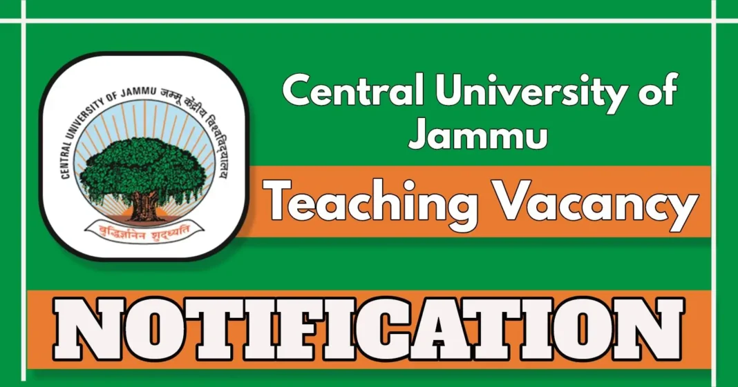 Central University of Jammu Notification for Dr. Ambedkar Chair Professor, Details Here