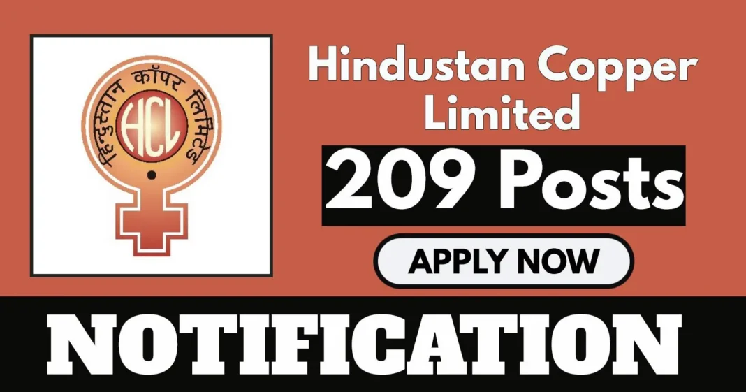 Hindustan Copper Invites Applications for 209 Apprentice Posts – Apply Online by 2 June