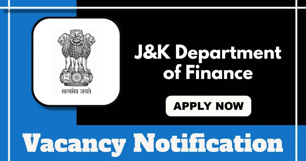 J&K Finance Department announces Technical Member Post in GST Appellate Tribunal UT of J&K