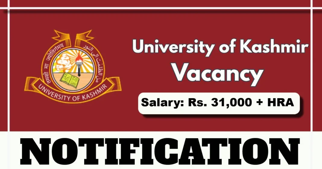 University of Kashmir Walk-In for Junior Research Fellow in Genome Research Project