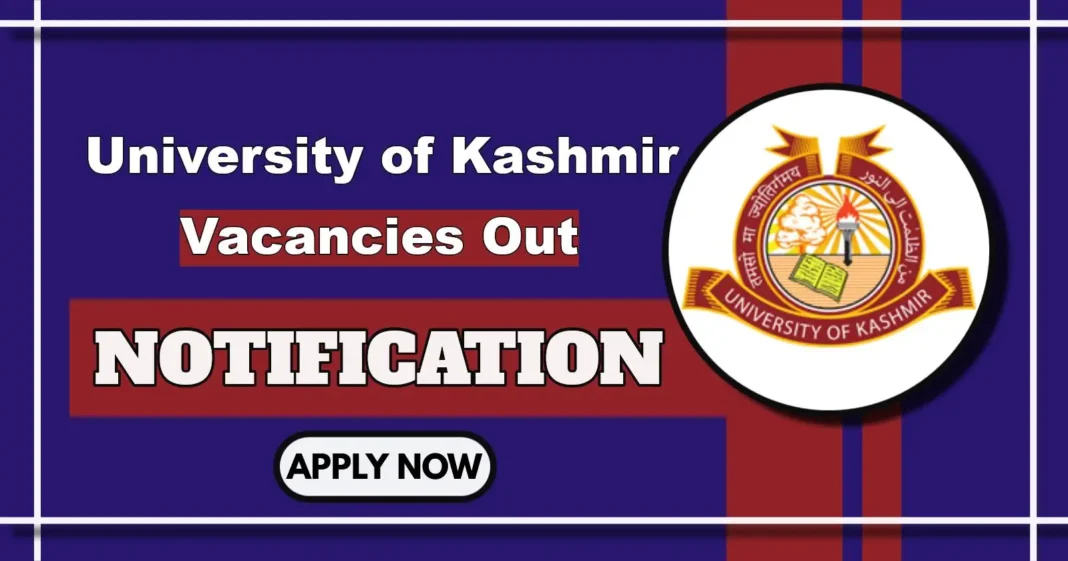 University of Kashmir Opens JRF/JPF Posts for NMHS Project