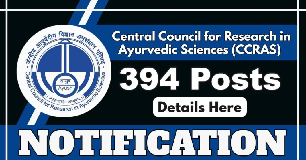 CCRAS Opens Online Applications for 394 Group A, B, and C Posts Including LDC, Steno, UDC, MTS