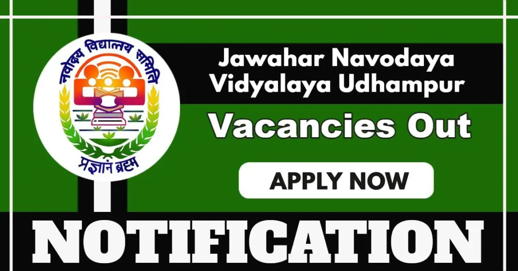 JNV Udhampur Matron Posts 2025 – Walk-in Interview on July 14