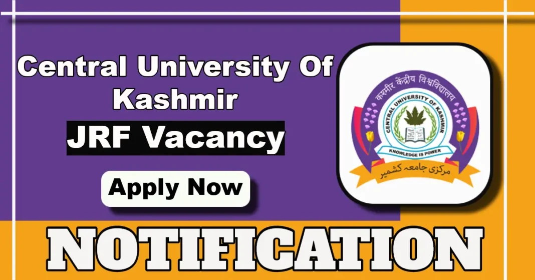 Central University of Kashmir Recruitment 2025: Walk-in Interview for Junior Research Assistant on 28 August