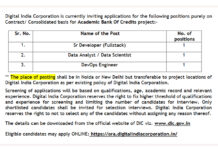 Digital India Corporation Recruitment 2026 for Developer, Data Analyst and DevOps Engineer