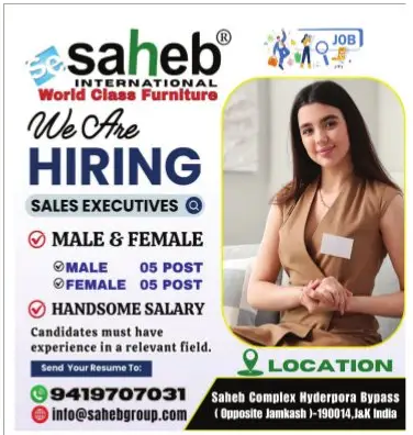 Saheb hyderpora sales jobs 2026